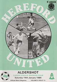 Hereford United v Aldershot 14-Jan-1984
