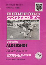 Hereford United v Aldershot 17-Aug-1974