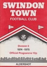 Swindon Town v Aldershot 17-Sep-1974