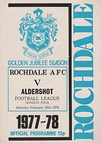 Rochdale v Aldershot 18-Feb-1978