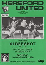 Hereford United v Aldershot 01-Nov-1986