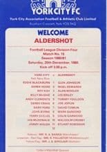 York City v Aldershot 20-Dec-1980