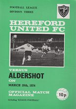 Hereford United v Aldershot 20-Mar-1974