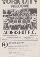 York City v Aldershot 20-Aug-1977