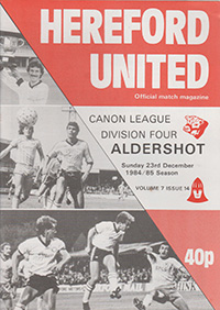 Hereford United v Aldershot 23-Dec-1984