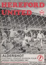 Hereford United v Aldershot 28-Dec-1981