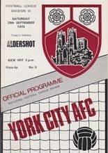 York City v Aldershot 29-Sep-1973