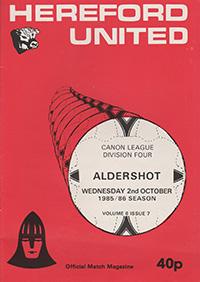 Hereford United v Aldershot 02-Oct-1985