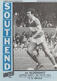 Southend United v Aldershot 02-Mar-1985