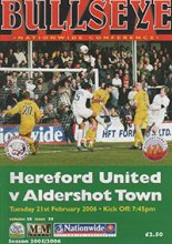 Hereford United v Aldershot Town 21-Feb-2006