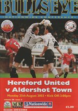 Hereford United v Aldershot Town 25-Aug-2003