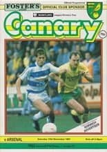 Norwich City v Arsenal 14-Nov-1987