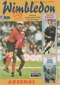 Wimbledon v Arsenal 02-Nov-1996