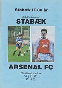 Stabaek v Arsenal 30-Jul-1992