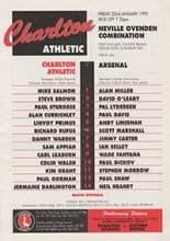 Charlton Athletic Reserves v Arsenal Reserves 22-Jan-1993