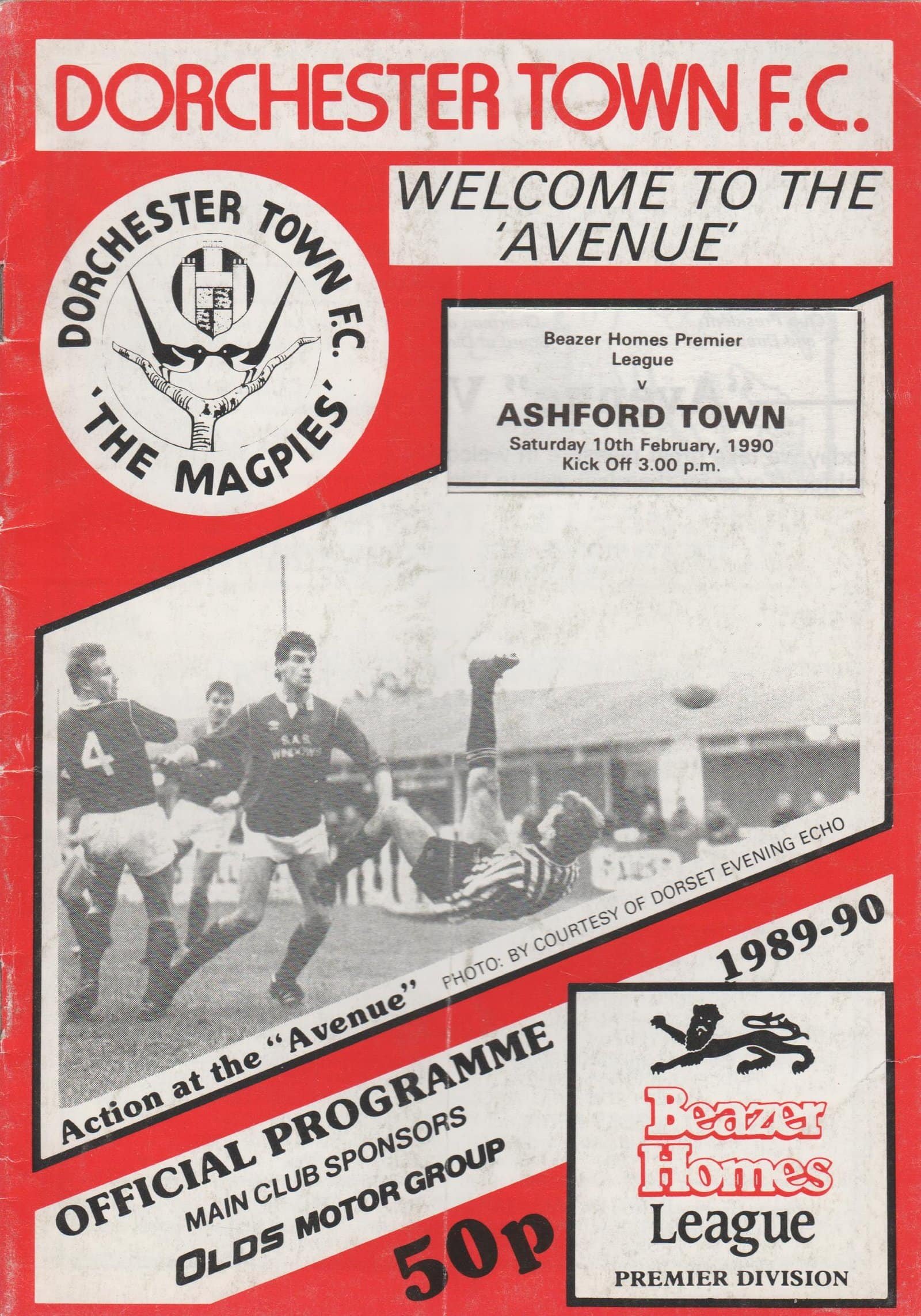 Dorchester Town v Ashford Town 10-Feb-1990