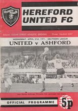 Hereford United v Ashford 21-Apr-1971