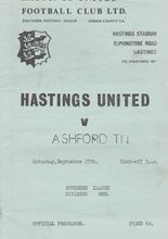Hastings United v Ashford Town 27-Sep-1969