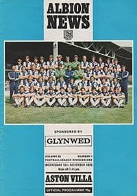 West Bromwich Albion v Aston Villa 10-Nov-1976