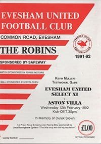 Evesham United Select XI v Aston Villa 12-Feb-1992