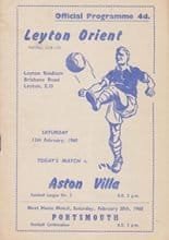 Leyton Orient v Aston Villa 13-Feb-1960