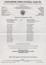 Dorchester Town v Aston Villa 13-Sep-1999
