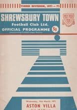 Shrewsbury Town v Aston Villa 15-Mar-1972