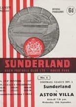 Sunderland v Aston Villa 15-Sep-1965