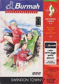 Swindon Town v Aston Villa 16-Feb-1992