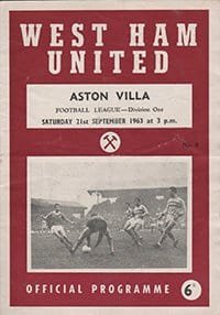 West Ham United v Aston Villa 21-Sep-1963