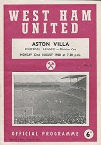 West Ham United v Aston Villa 22-Aug-1960