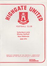 Highgate United v Aston Villa 06-Aug-1987