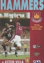 West Ham United v Aston Villa 09-Dec-2000