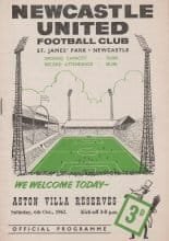 Newcastle United Reserves v Aston Villa Reserves  06-Oct-1962