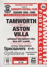 Tamworth v Aston Villa 06-Aug-1994