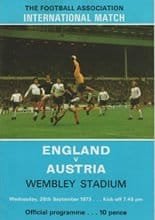 England v Austria 26-Sep-1973