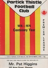 Partick Thistle v Ayr United 04-Sep-1976