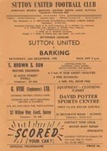 Sutton United v Barking 12-Dec-1970
