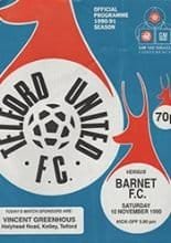 Telford United v Barnet 10-Nov-1990