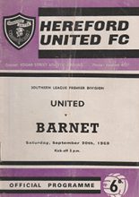 Hereford United v Barnet 20-Sep-1969