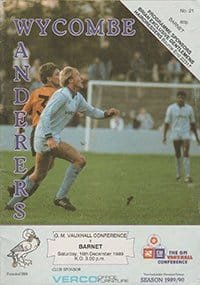 Wycombe Wanderers v Barnet 16-Dec-1989
