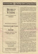 Farnborough Town v Barnet 31-Jul-1990