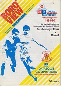 Farnborough Town v Barnet 04-Oct-1989