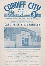 Cardiff City v Barnsley 15-Mar-1952