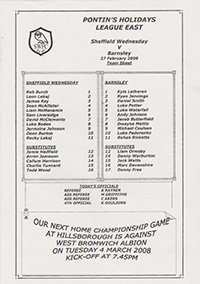 Sheffield Wednesday Reserves v Barnsley Reserves 27-Feb-2008