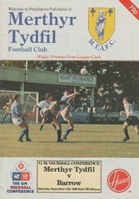 Merthyr Tydfil v Barrow 15-Sep-1990