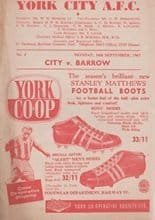 York City v Barrow 16-Sep-1963