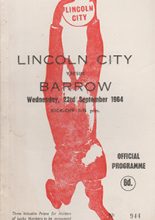 Lincoln City v Barrow 23-Sep-1964