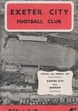 Exeter City v Barrow 25-Feb-1967