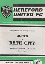 Hereford United v Bath City 17-Jan-1970